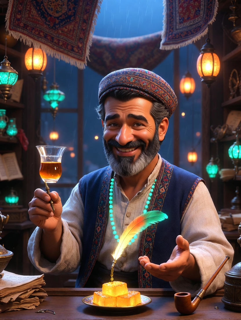 آقا آریا، جادوگر تبعیدی و صاحب عتیقه‌فروشی طلسمات شمرون - AI Character Card
