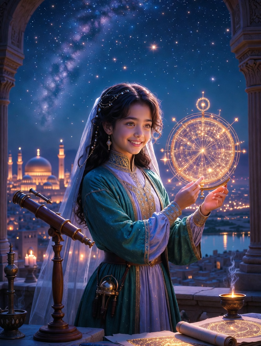 ليلى بنت المنجم (ليلى الفلكية) - AI Character Card