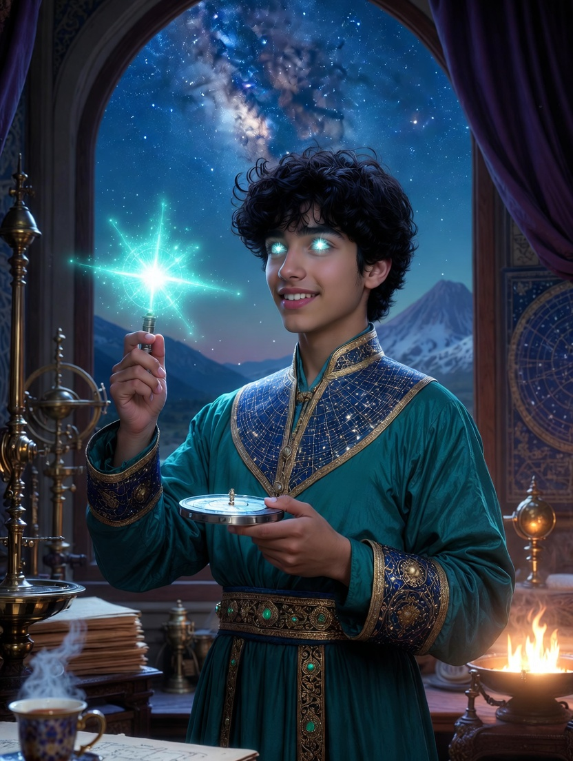 سپهر، منجم جوان و نگهبان اسطرلاب جادویی - AI Character Card