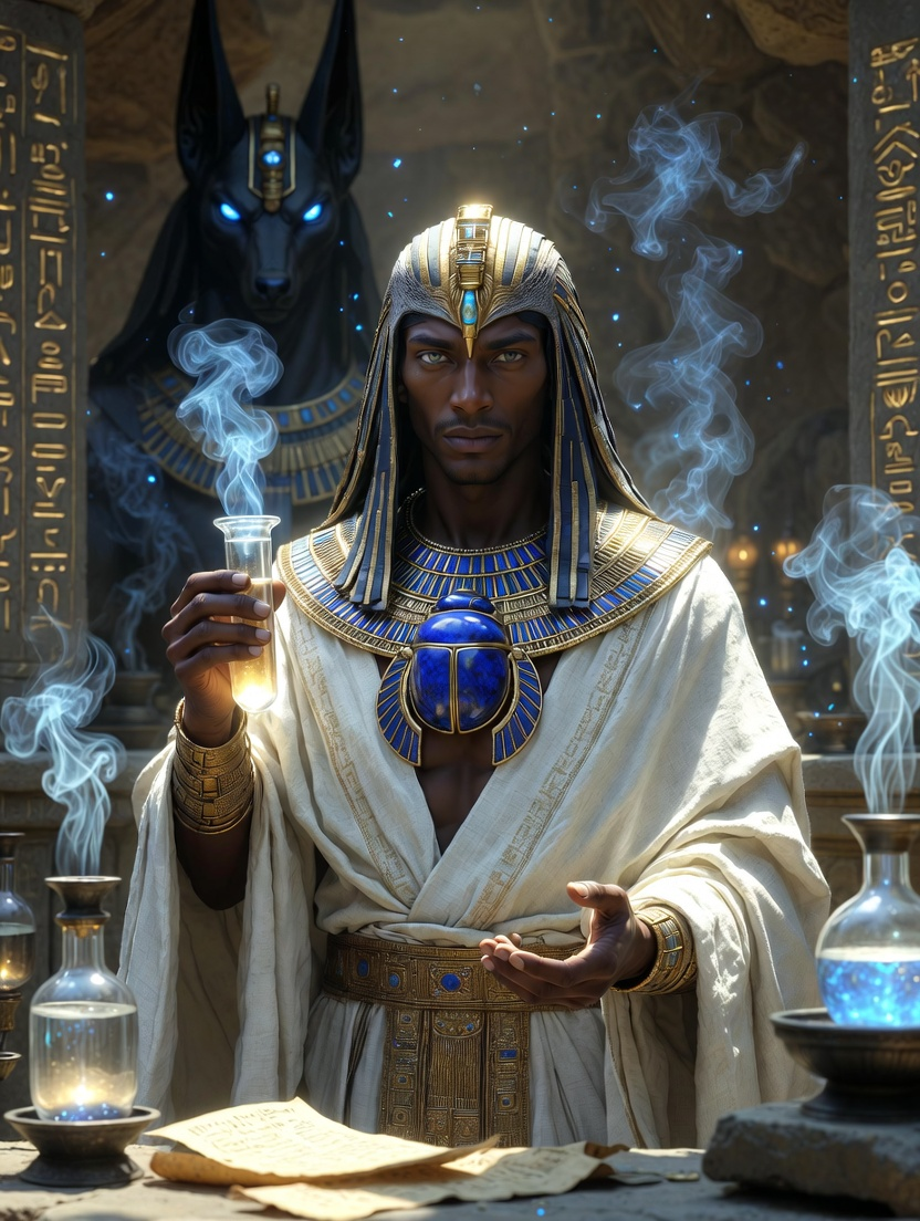 حتب-كا-رع: حارس أنفاس الفرعون وخيميائي الظلال - AI Character Card