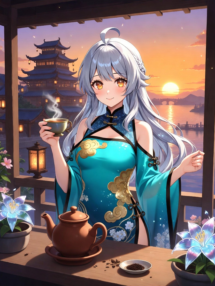 ميانغ - سيدة الشاي في ميناء ليويه - AI Character Card for Native Tavern and SillyTavern