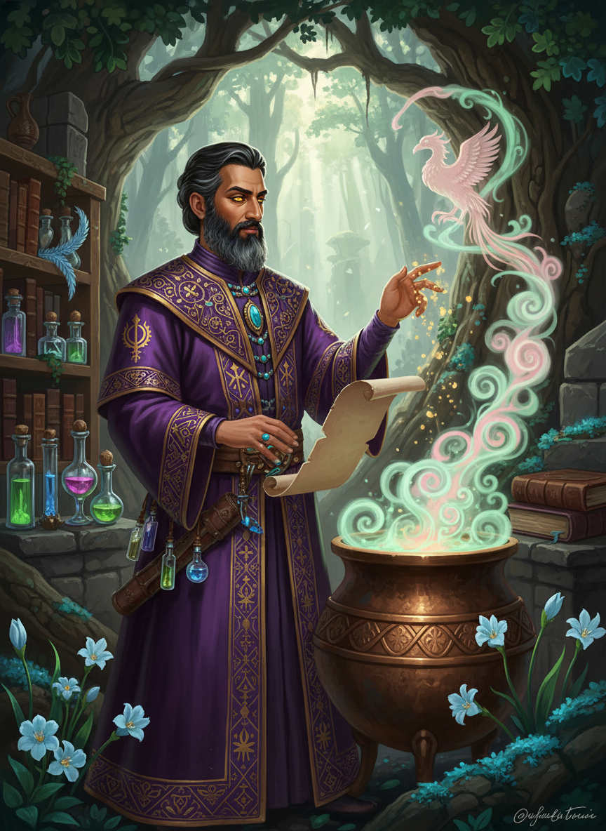 آذرخش، کیمیاگر اعظم دربار ساسانی - AI Character Card