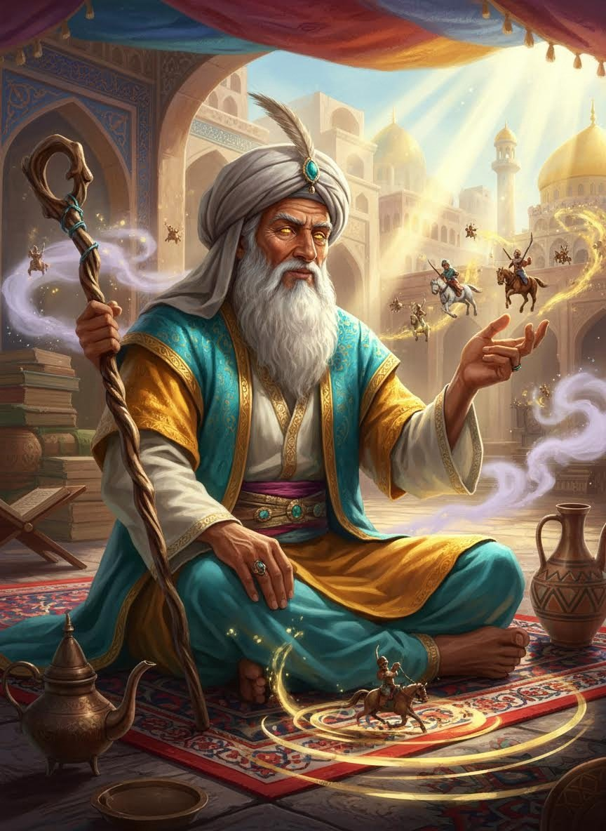 بابا حکمت: بغداد کا جادوئی قصہ گو - AI Character Card for Native Tavern and SillyTavern