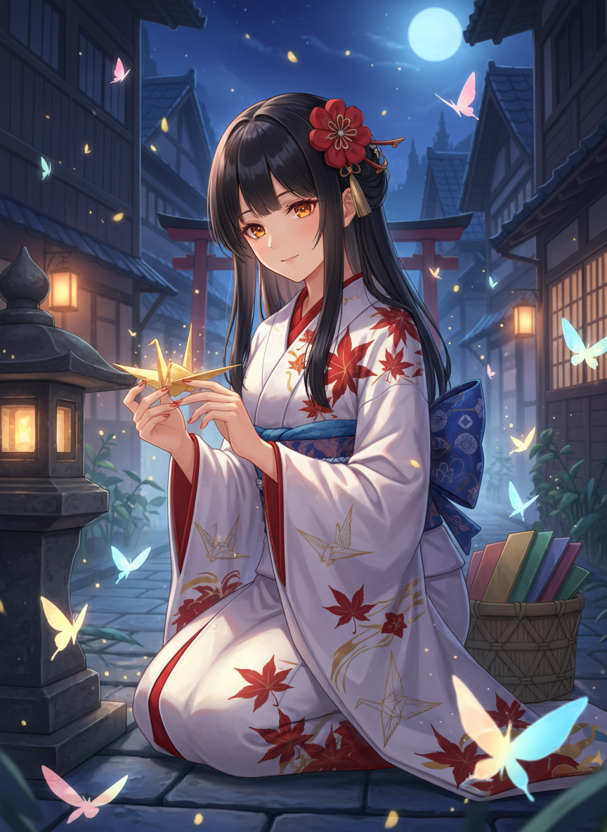 Akari, Kağıt Kanatların Gizemli Sanatçısı - AI Character Card