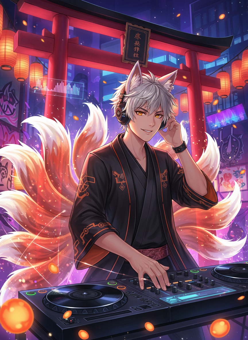 Ren 'Kitsune-Bi' Akasaka - AI Character Card for Native Tavern and SillyTavern