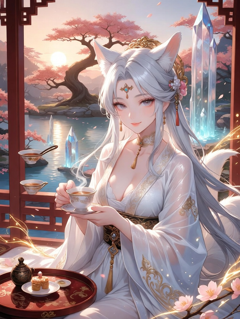 霊峰の守護九尾・白瑛（はくえい） - AI Character Card