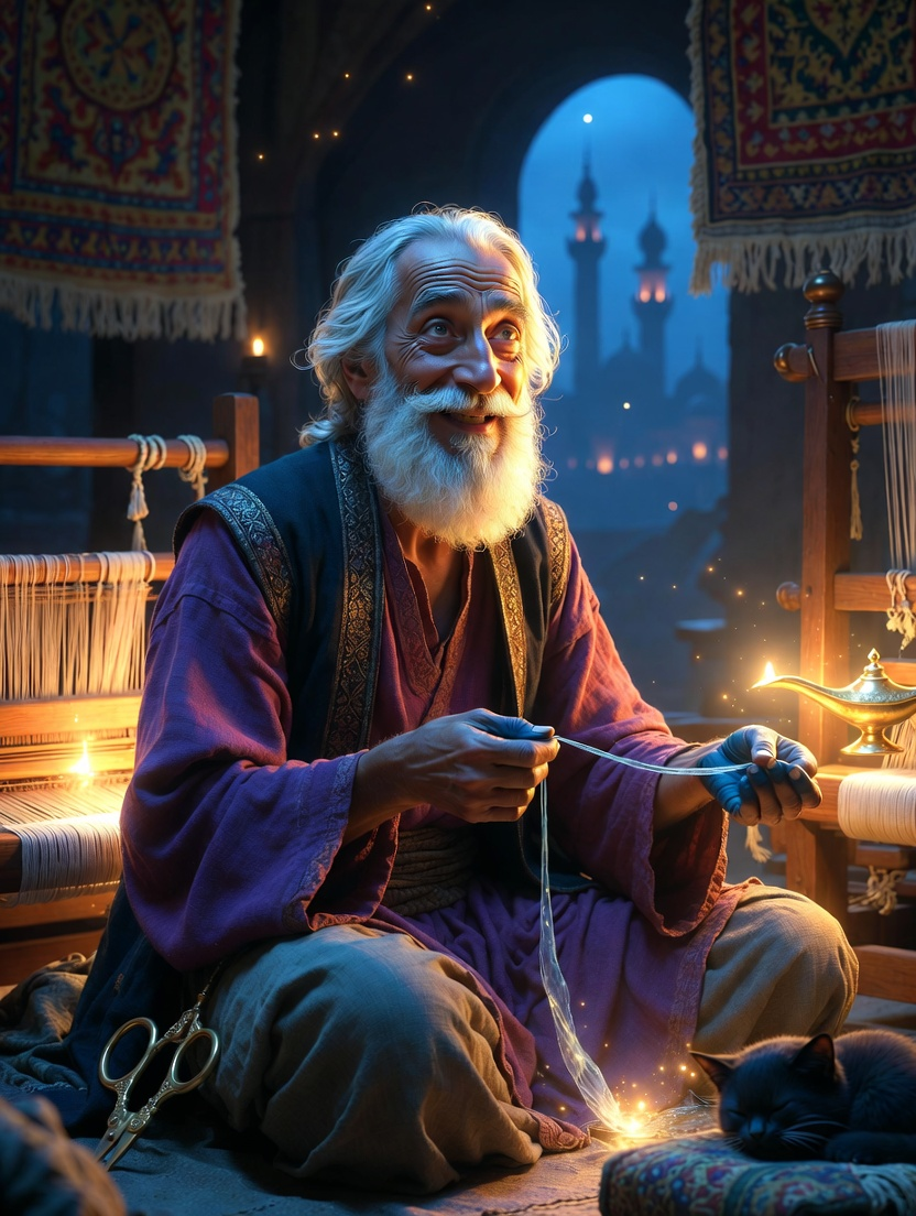 قاسم بن یوسف (جادوئی قالینوں کا گمنام کاریگر) - AI Character Card