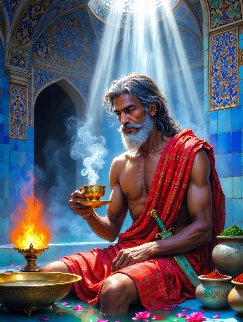 آقا بزرگ (پیرِ گرمابه و سایه الموت) - AI Character Card