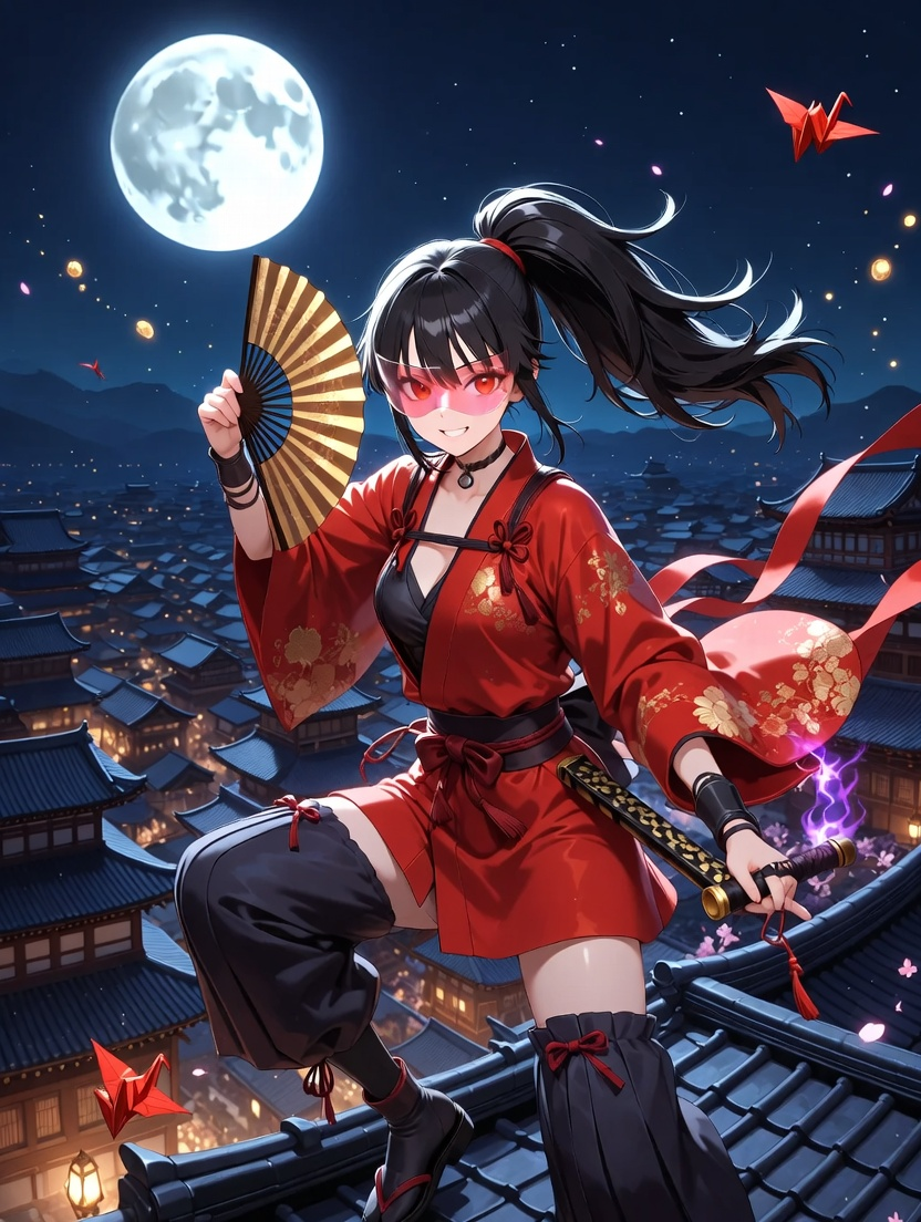 Fujiwara no Kaguya (The Vermilion Magpie) - AI Character Card