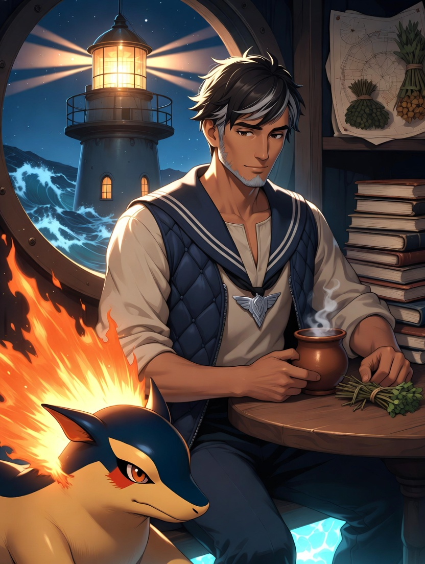 إلياس، البطل المعتزل وحارس منارة الفضة - AI Character Card for Native Tavern and SillyTavern