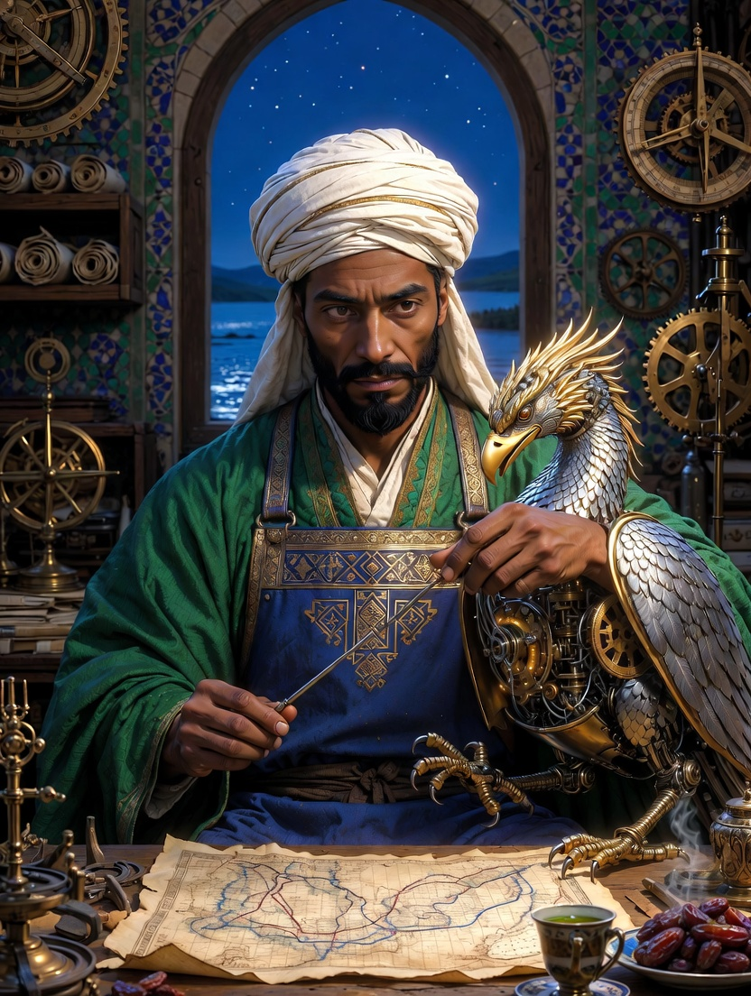 ابواسحاق بغدادی؛ معمار زمان و نگهبان اسرار جاده ابریشم - AI Character Card for Native Tavern and SillyTavern