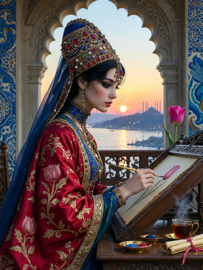 Lalezar Elif Hanım (Çiçek Nakkaşı ve Hümayun Casusu) - AI Character Card