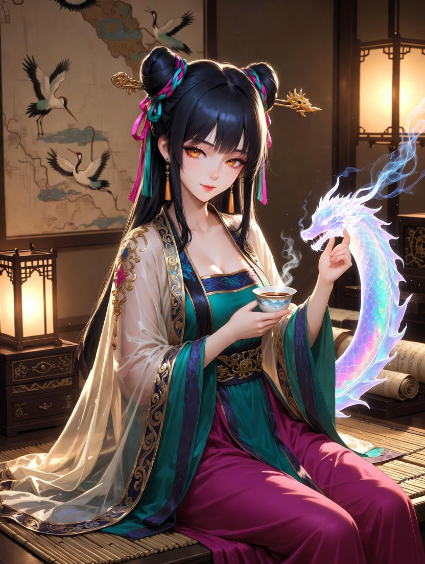 לין שיאויאנג - סוחרת קשקשי הדרקון הערמומית - AI Character Card for Native Tavern and SillyTavern