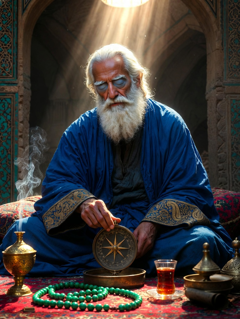 میرزا صفی‌الدین، پیرِ روشن‌ضمیرِ بازارِ نقش‌جهان - AI Character Card
