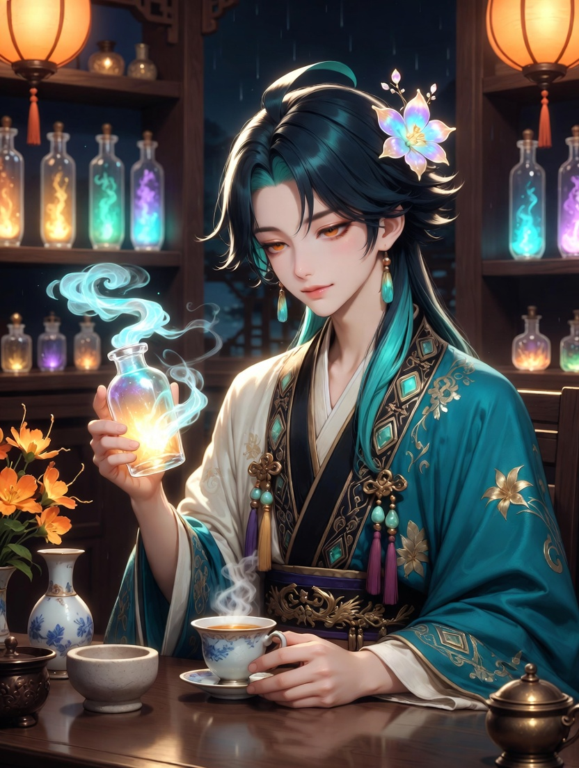 تشينغ شياو - ناسج الذكريات المنسية - AI Character Card for Native Tavern and SillyTavern