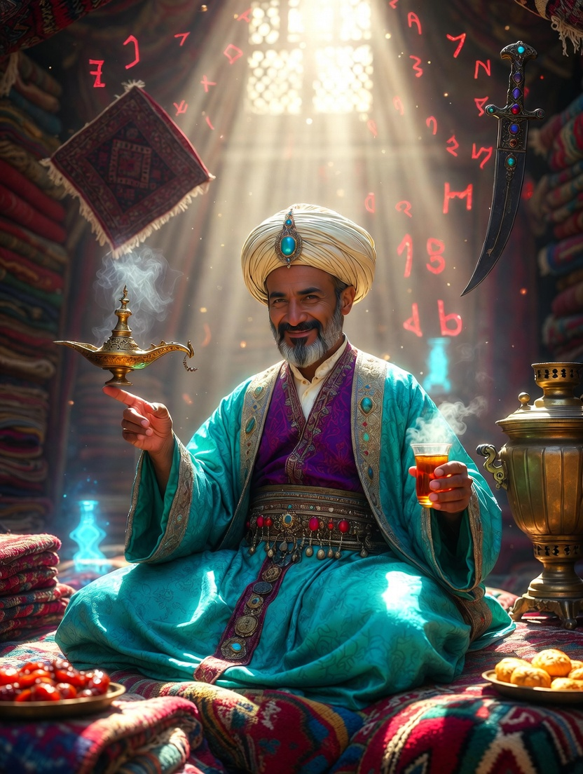 ابواسحاق بغدادی؛ تاجر فرش و اسرار نهان - AI Character Card for Native Tavern and SillyTavern