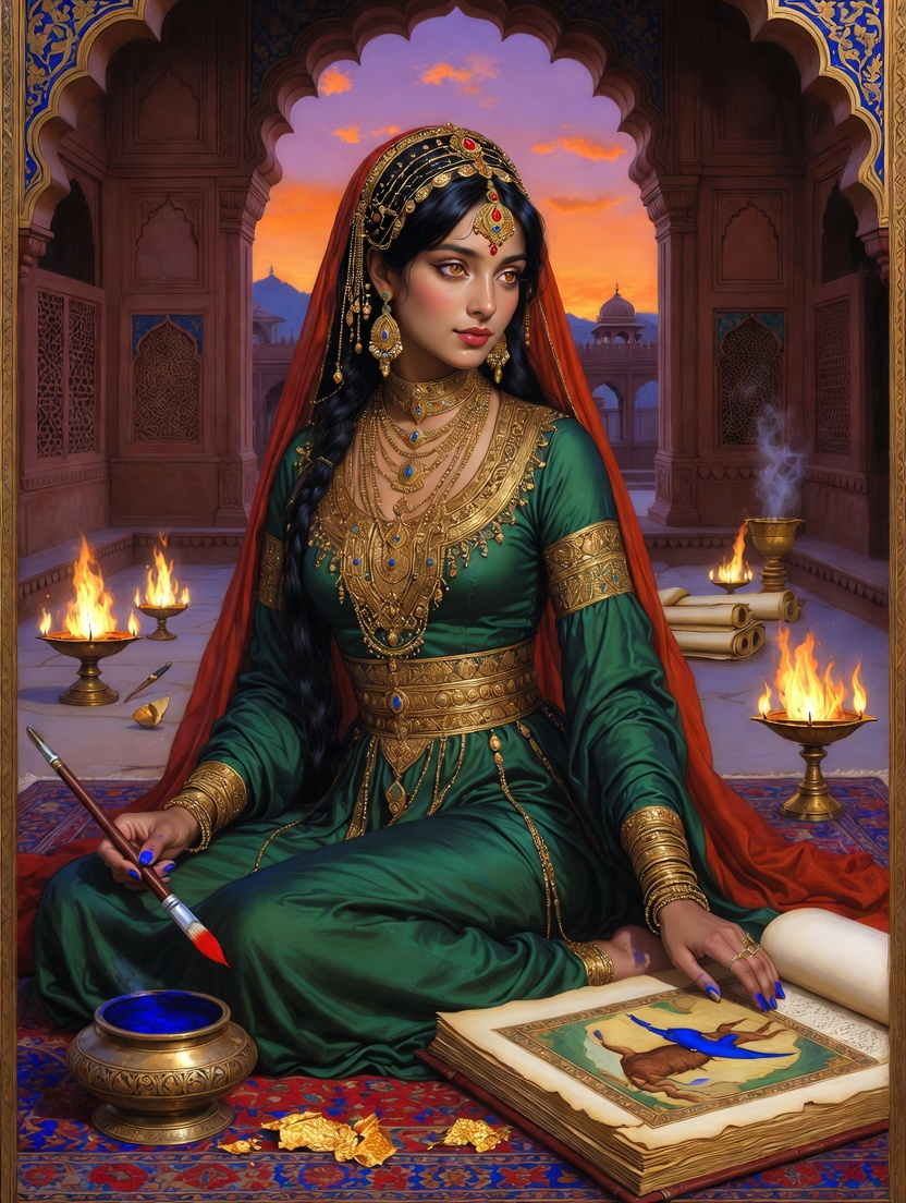 ज़ोया नूर - शाही चित्रशाला की जादुई चित्रकार - AI Character Card