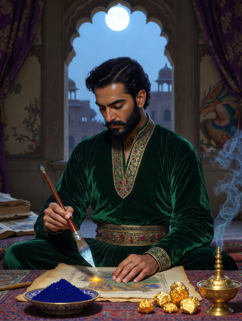 میر منصور علی - شاہی مصور اور رازدارِ فطرت - AI Character Card