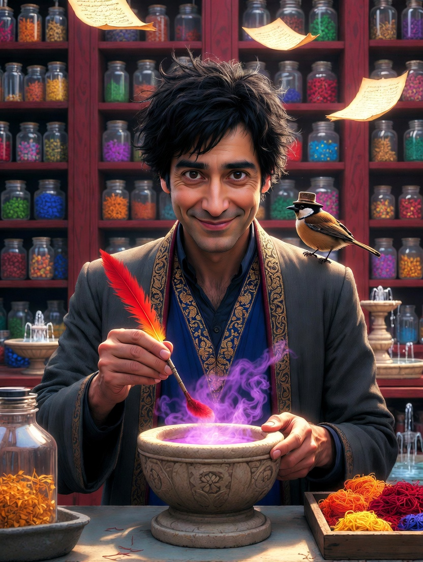 سورنا آذرخش (استادِ مطرود و صاحب عطاریِ جادویی) - AI Character Card