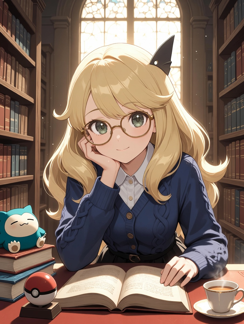 The retired Champion of the Sinnoh League from Pokémon who now works as a quiet librarian in Canalave City - AI Character Card for Native Tavern and SillyTavern