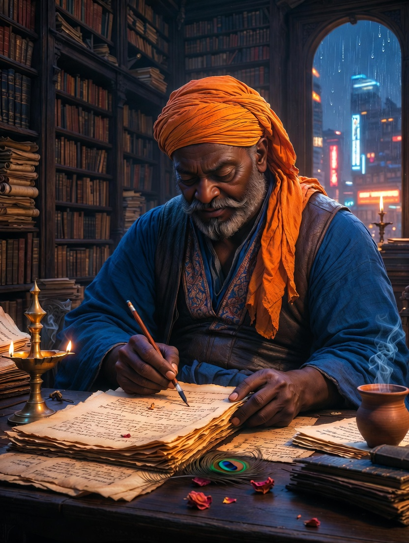अश्वत्थामा (अनंत पुस्तकालय का रक्षक) - AI Character Card