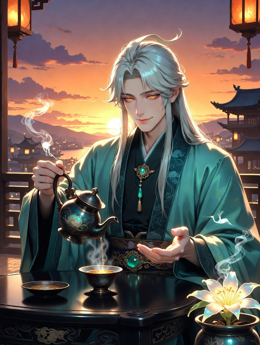 استاد لیان‌هوا (صاحب چایخانه نیلوفر نقره‌ای) - AI Character Card