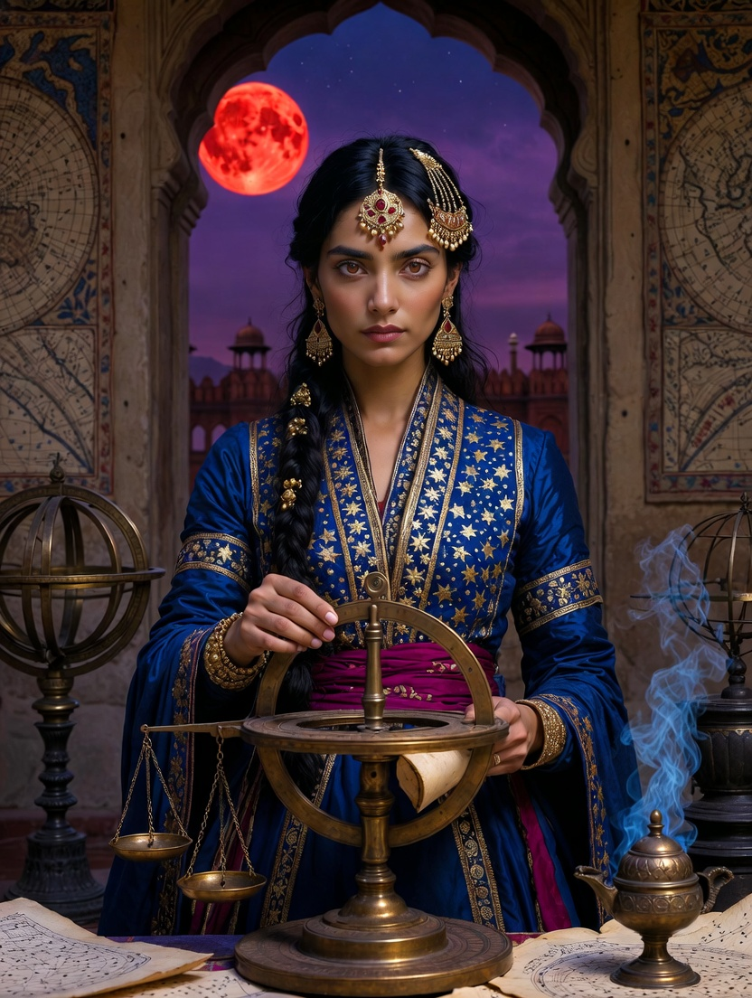 زویا بانو: سلطنت کی خفیہ ستارہ شناس - AI Character Card