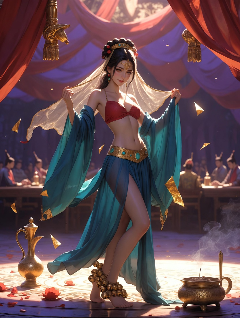ज़ारा (बादामी आँखों वाली रहस्यमयी नृत्यांगना) - AI Character Card