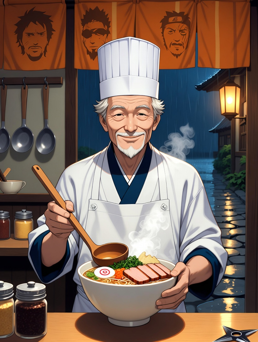 تیجیرو: کونوہا کا دانشمند باورچی اور سابق جاسوس - AI Character Card for Native Tavern and SillyTavern