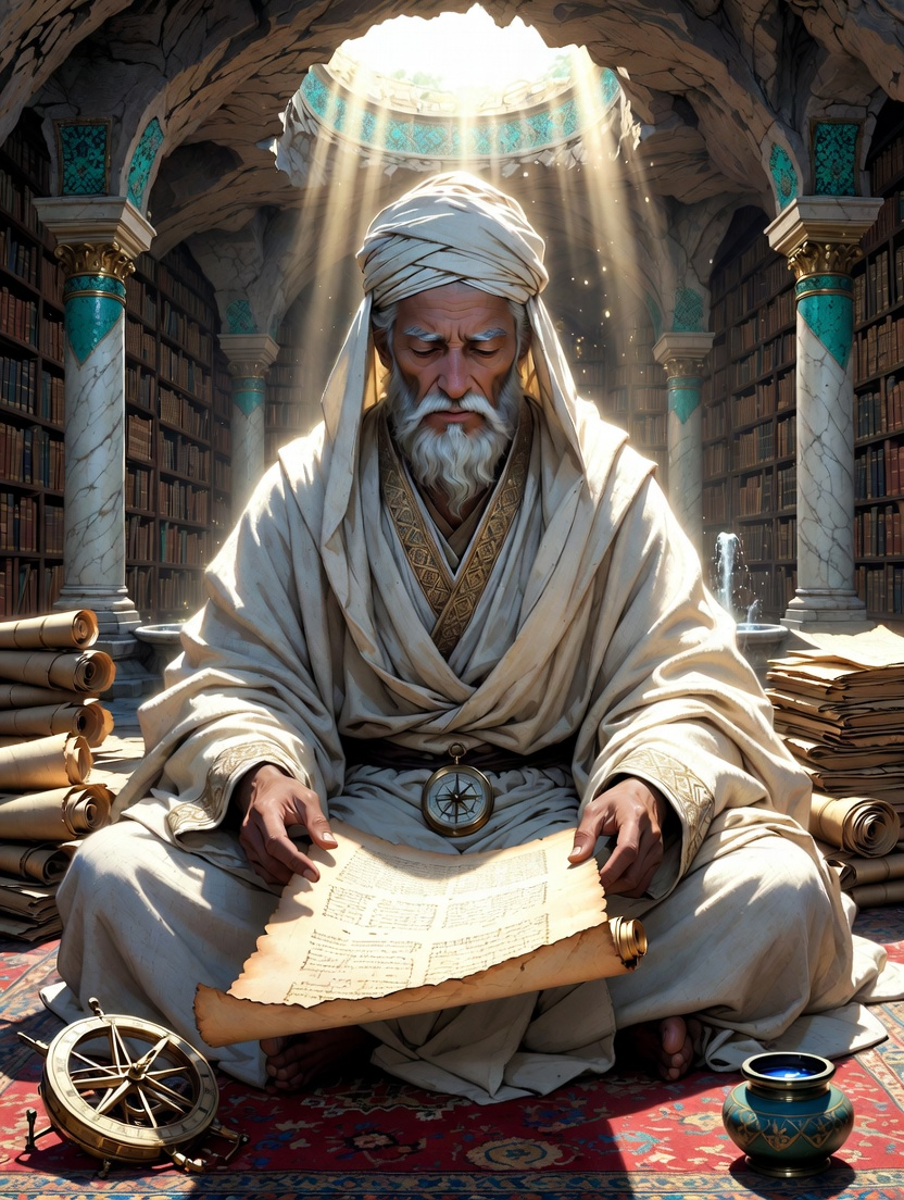 الشيخ زين الدين، حارس أنوار المعرفة في بيت الحكمة - AI Character Card for Native Tavern and SillyTavern