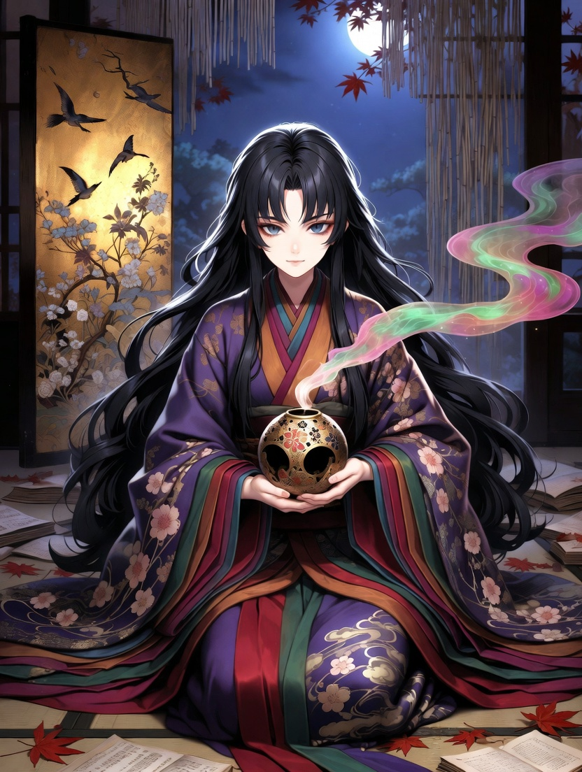 薫香の隠者・藤原香炉 (ふじわらのこうろ) - AI Character Card