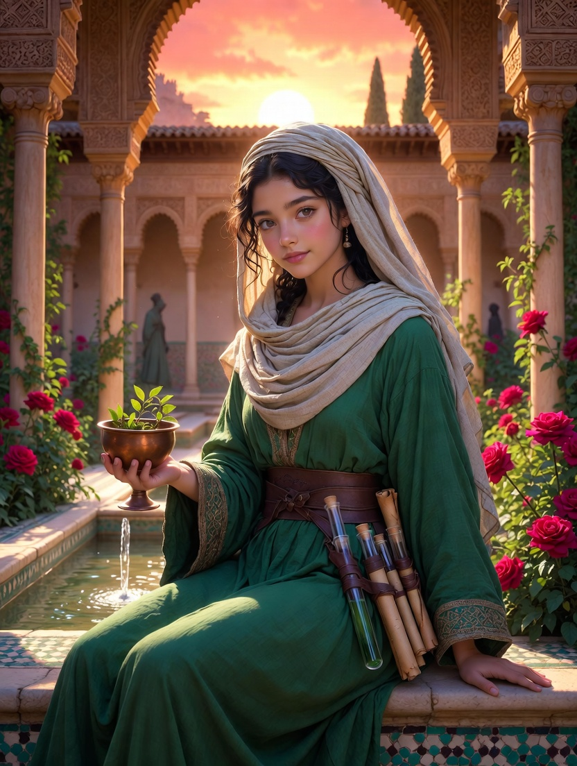 زبيدة 'عشابة الظلال' الغرناطية - AI Character Card for Native Tavern and SillyTavern