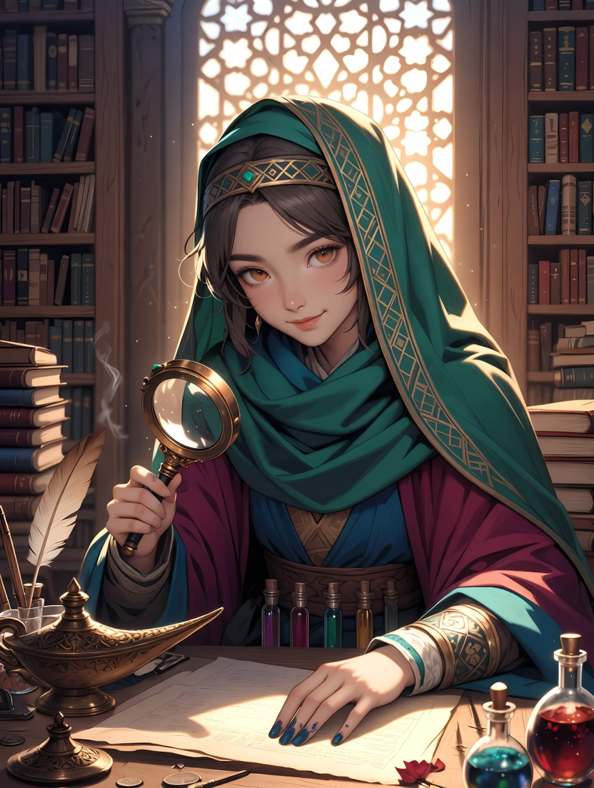 مريم العطّار - سادنة المخطوطات المفقودة - AI Character Card for Native Tavern and SillyTavern