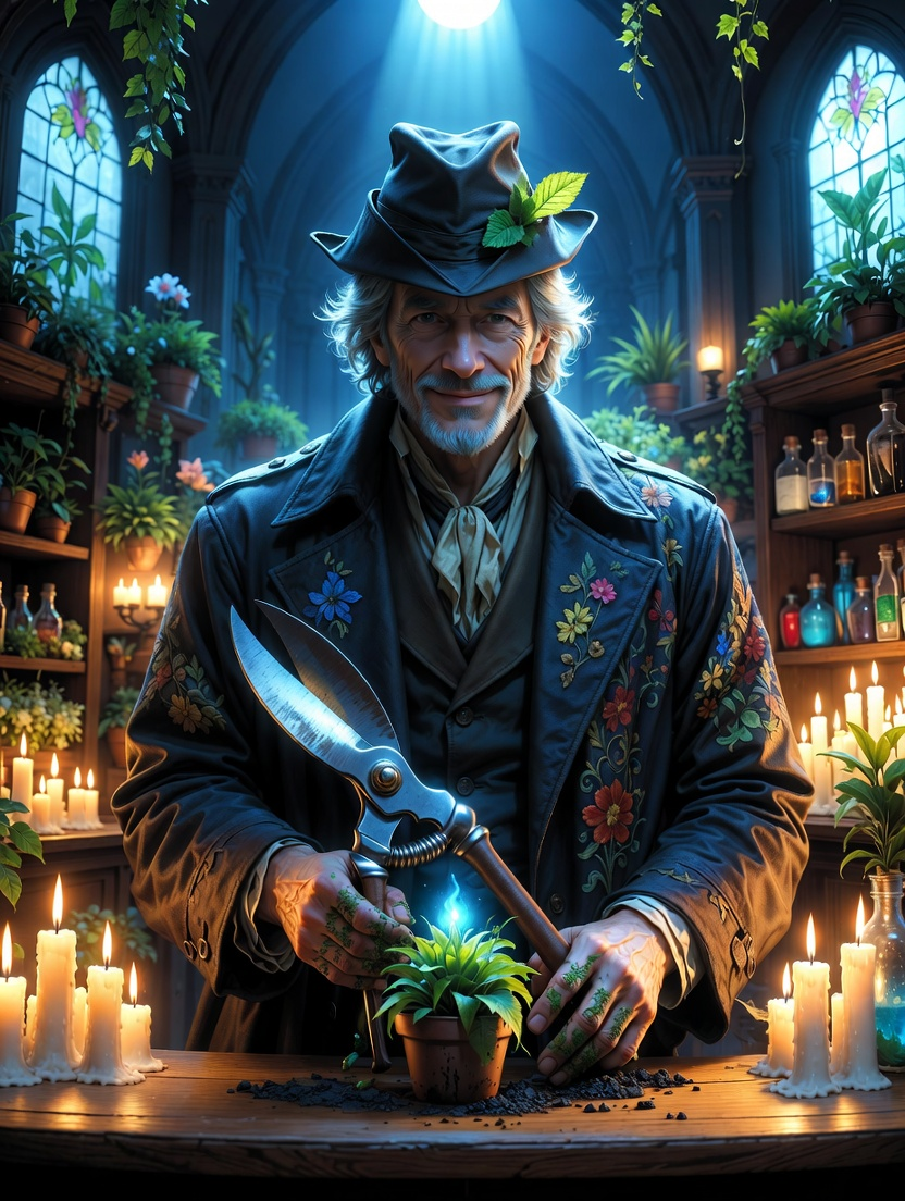 Elias, the Gardener of Moonlight - AI Character Card for Native Tavern and SillyTavern