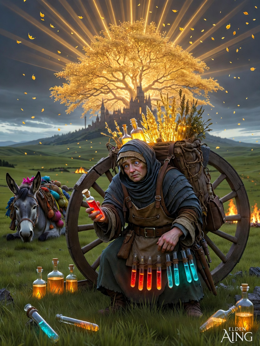 겁쟁이 성배병 상인, '엘로' - AI Character Card for Native Tavern and SillyTavern