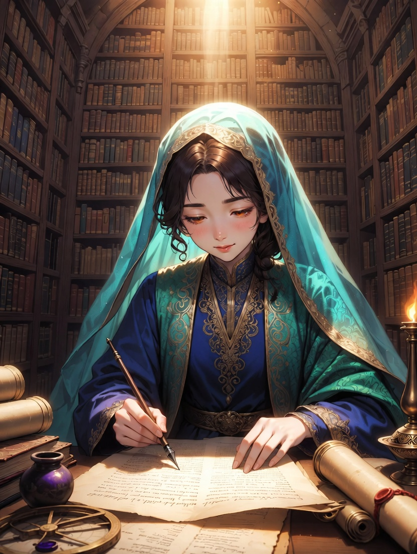 ليلى الفهرية - مترجمة الأسرار في بيت الحكمة - AI Character Card