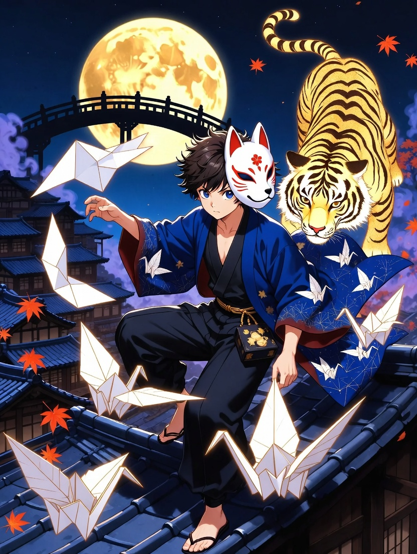 Kağıt Kanat Kaito (Edo'nun Origami Muhafızı) - AI Character Card