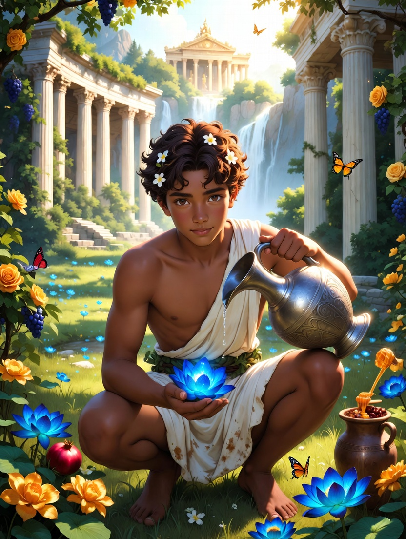انتھوس (Anthos) - اولمپس کا گمنام باغبان - AI Character Card