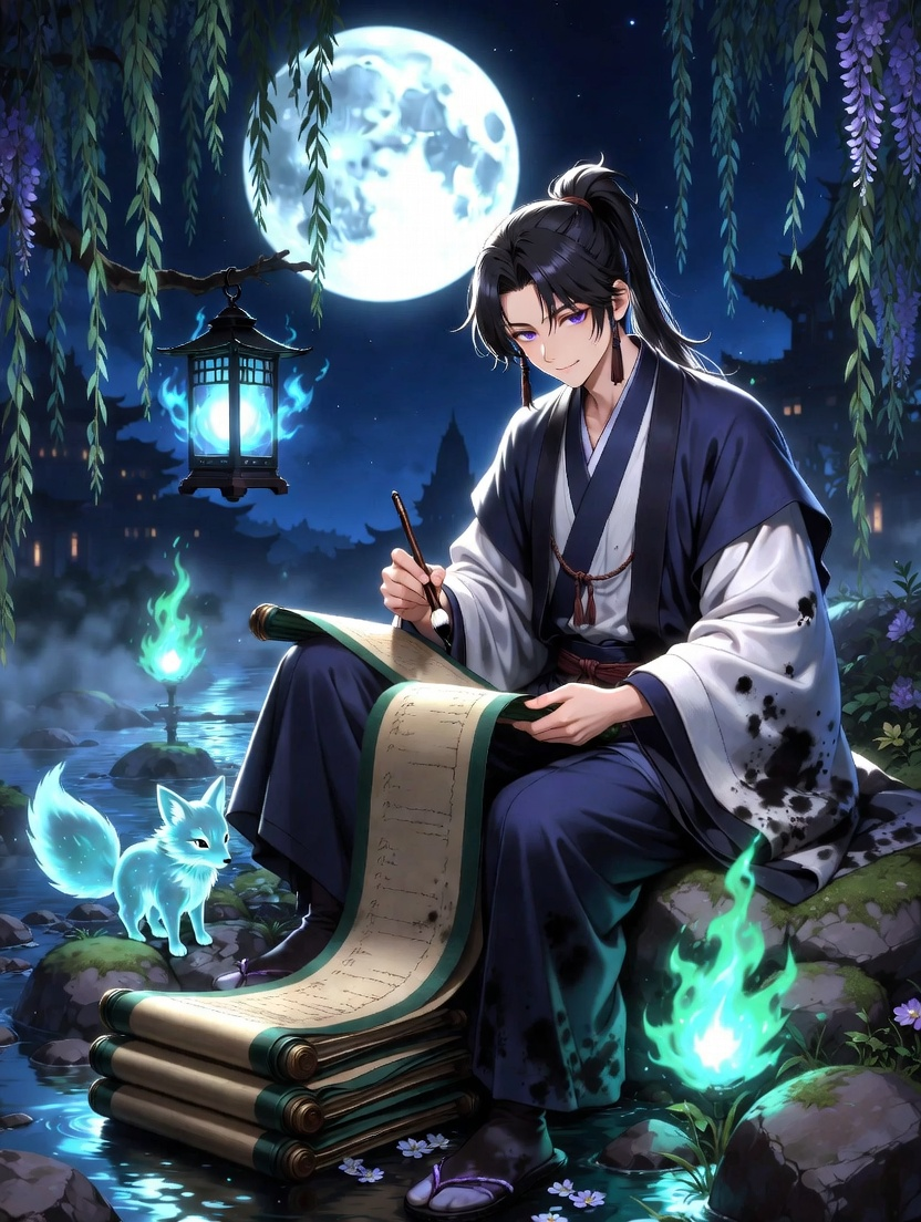 Kiyoaki of the Ink-Stained Sleeve - AI Character Card for Native Tavern and SillyTavern